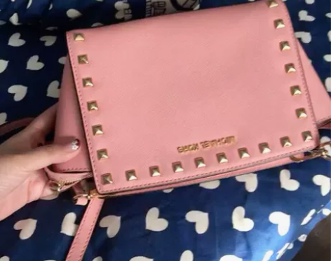 Michael Kors 蜜桃粉色 小号铆...