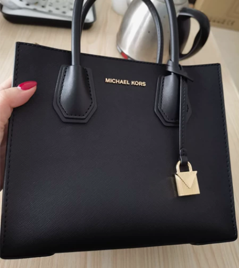 正品MK包包，杨幂同款十字纹经典黑色牛皮小...