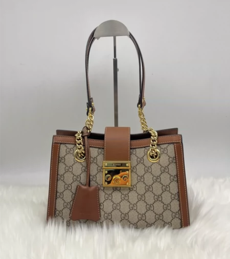 古驰gucci padlock锁头包棕色小...