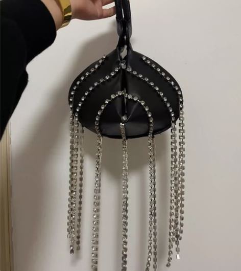 全新lamps阿水家 流苏水钻手拿包 手提...