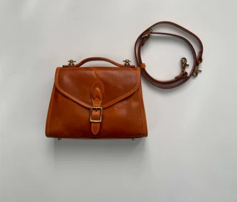 女士复古斜挎/手提包 意大利进口头层牛皮，...