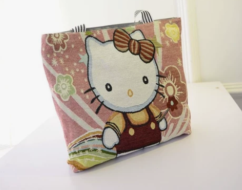 新款女包卡通织绣简约帆布包单肩包韩版休闲大...