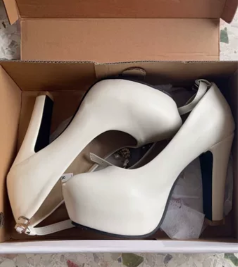 防水台高跟鞋白色婚纱鞋婚礼鞋 36码 目测...