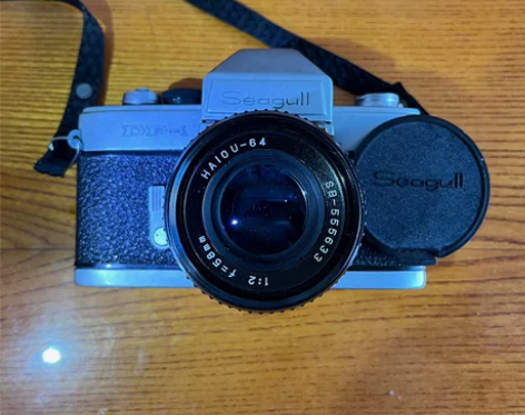 海鸥DF-1相机，功能完好，闪光灯，原装皮...
