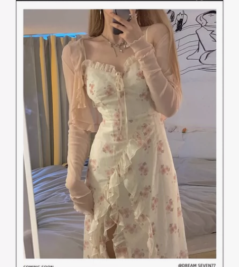 DREAM SEVEN77 碎花吊带连衣裙...