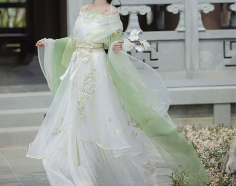 晋制汉服 茵卡蕾花影重原创南北朝女大袖襦超...