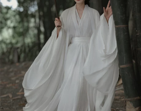 2023新款汉服女晋制清冷系古装白色魏晋风...