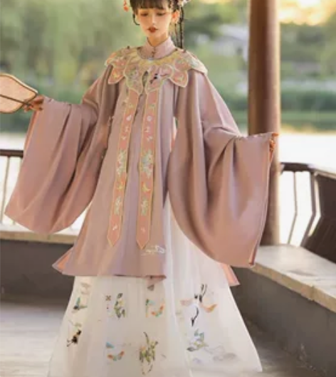 玉术原创汉服女明制立领斜襟长衫齐腰褶裙重工...