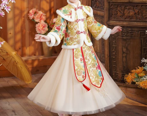 【年货价】拜年服女童汉服宝宝过年服冬款童装...