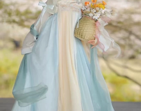 三件套原创汉服女清梳唐制齐胸襦裙披帛套装学