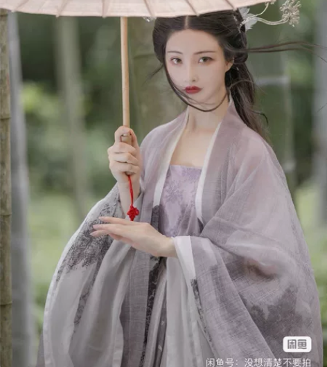 『汉服出租』司南阁 影 紫色宋制对襟 汉服...