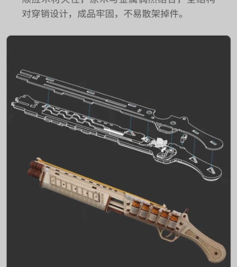 当当狸皮筋枪连射玩具 枪皮筋弹弓 大号霰弹...