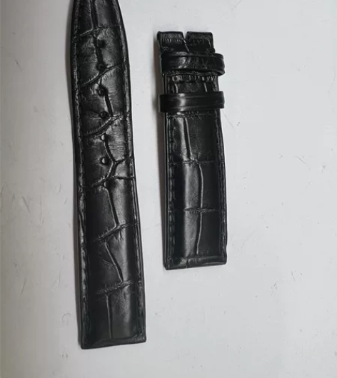 万国原装鳄鱼皮黑色表带 成色98新 尺寸2...
