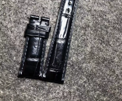 万囯葡计葡萄牙计时表带鳄鱼皮竹节纹表带 鳄...