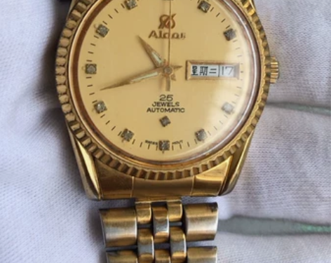 【瑞士艾都自动机械男古董表】：表径35mm...