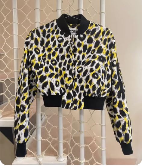 Moschino 春装豹纹短版棒球外套 有...