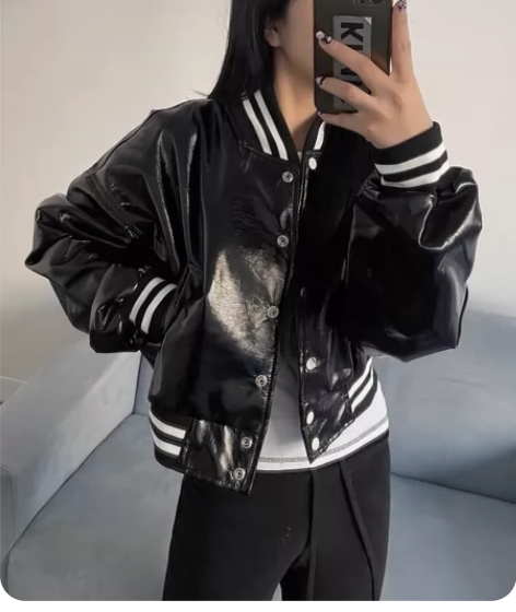 韩国小众潮牌 露脐棒球外套 博主lulu、...