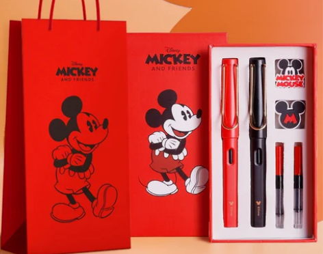迪士尼钢笔礼盒套装送生日礼物儿童学生练字卡...