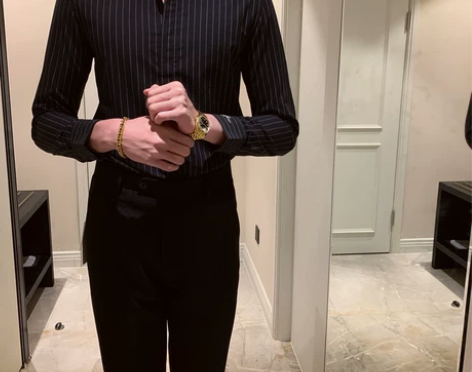 英伦时尚条纹修身长袖衬衫男士薄款韩版潮流商...