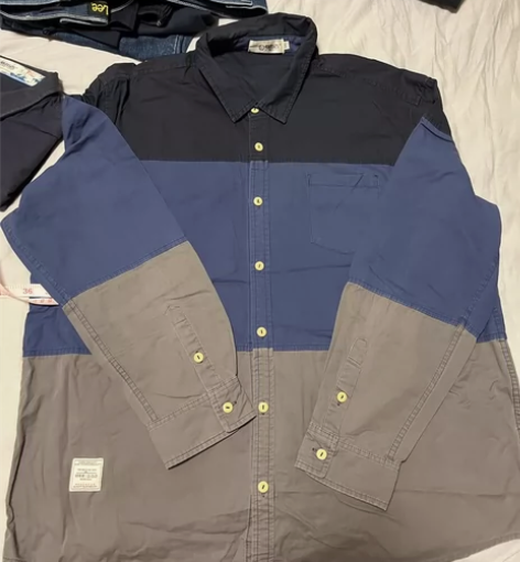 男士纯棉纺布者5XL衬衣，保证正品，测量尺...