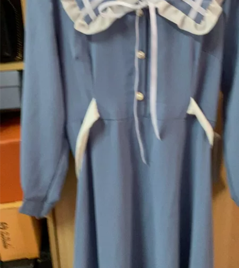 品牌型号 蓝色桔梗裙甜美日系温柔风气质法式...