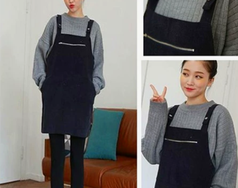 ?秋冬季韩版加厚针织背带裙学院风休闲百搭 ...