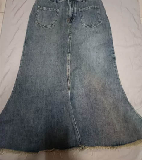 复古蓝牛仔裙半身显瘦遮胯包臀春夏装新款女高...