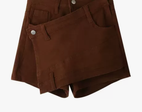 ?辣妹牛仔裙裤子女夏季设计感不规则半身裙高...