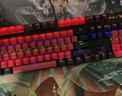 包邮二手雷柏V500PRO 青轴机械键盘黑...