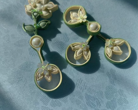 真丝旗袍盘扣/大花扣 茉莉~ 可以配中式服...