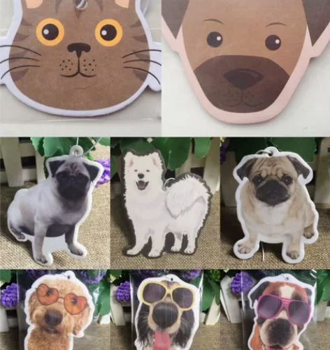 猫狗图案汽车香片 挂饰 全新带包装，尺寸：...
