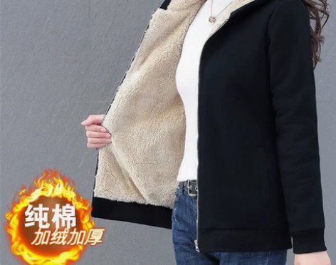 同等质量最低价啄木鸟纯棉加绒加厚连帽卫衣女...