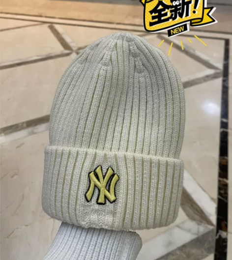 MLB 乳白 冰激淋 毛线帽 均码 很潮 ...