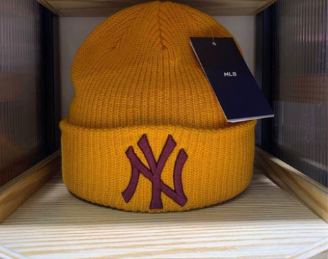MLB毛线帽2021秋冬新款刺绣NY针织帽...