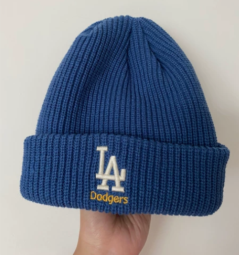 Mlb毛线帽子女款雾霾蓝色la 佩吉家买的...