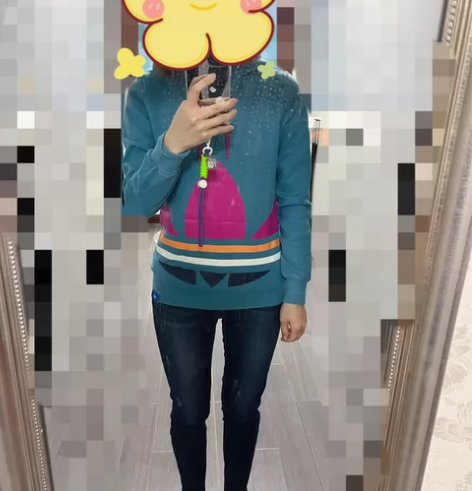 阿迪达斯adidas英国购入女士蓝色卫衣帽...