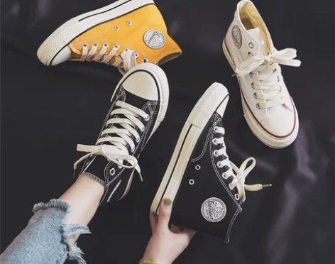 回力女鞋内增高帆布鞋女高帮2023年春季新...