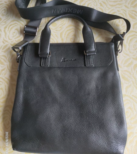 稻草人，男士手提包，能背能提，头层牛皮公文...