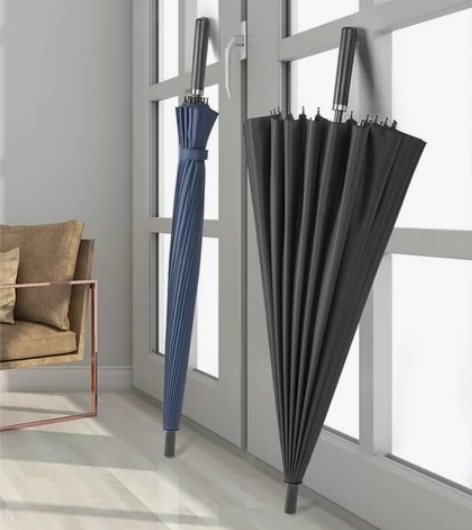 超大雨伞半自动12骨折叠雨伞黑胶晴雨两用三...