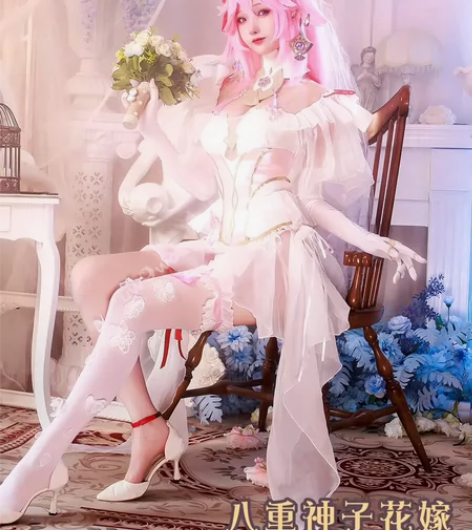 【已预订】uwowo家八重神子花嫁cos ...