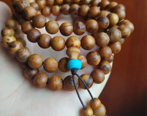 8mm太行陈化料带瘤疤108佛珠手链 陈化...