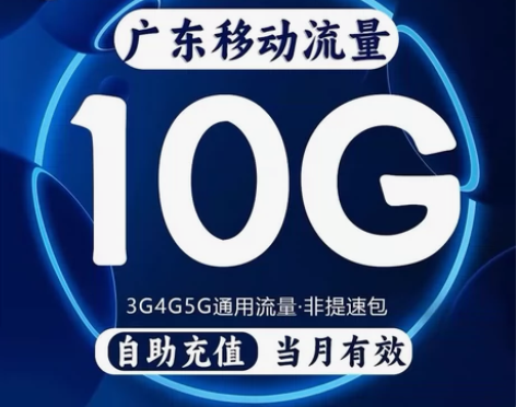 广东移动流量充值10GB国内通用流量包3G...