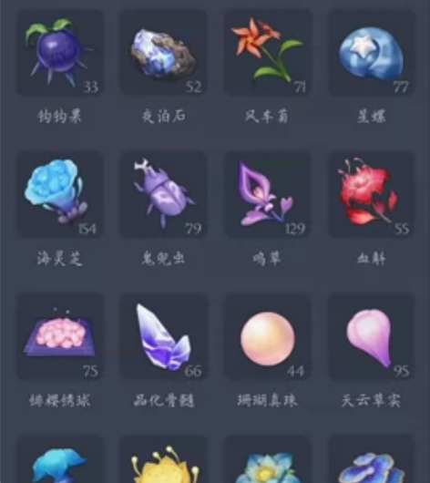 原神所有材料采集，平均约5元100个，可任...