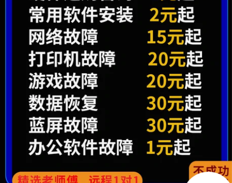 修电脑维修远程技术服务网络问题咨询修理蓝