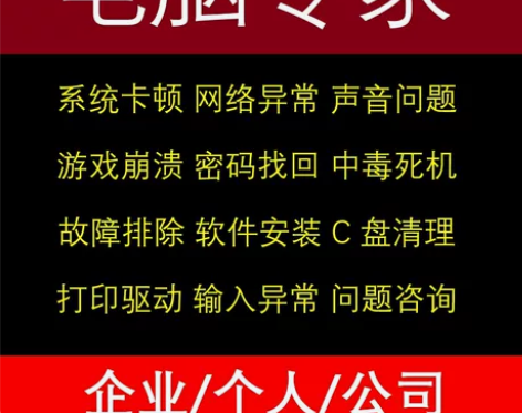电脑维修系统远程故障咨询修复蓝屏死机卡顿驱...