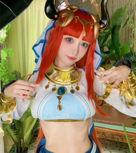 原神 妮露cos 全套鞋子假发衣服配饰s码...