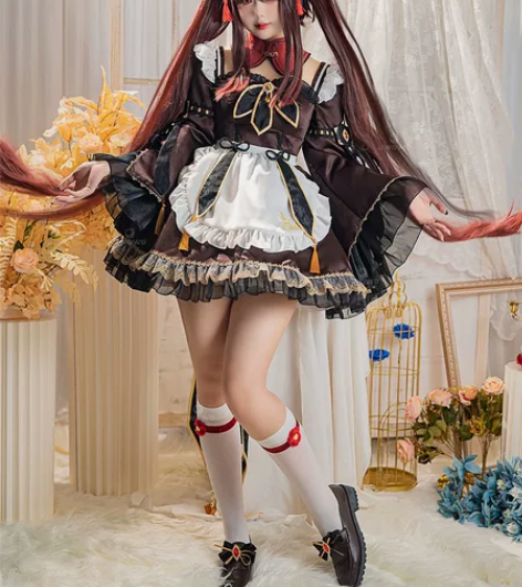 【租】悠窝窝原神胡桃女仆cos大全套~ 衣...