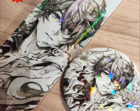 原神 游戏 达达利亚 同人周边 吧唧徽章镭...