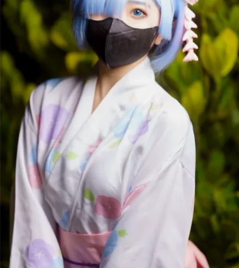 『标价直出』蕾姆浴衣cosplay服女装拉...