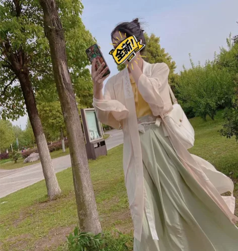 东月棠清风?同款‘三件套58汉服女学生古装...